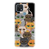 kilifland Oppo A15 A15s ile Uyumlu Kılıf Resimli Desenli Silikon Platinium Series Kediler 1885