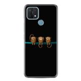 kilifland Oppo A15 A15s ile Uyumlu Kılıf Resimli Desenli Silikon Platinium Series Üç Maymun 1871