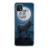 kilifland Oppo A15 A15s ile Uyumlu Kılıf Resimli Desenli Silikon Platinium Series Wolf Moon 1857