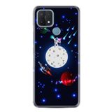 kilifland Oppo A15 A15s ile Uyumlu Kılıf Silikon Desen Özel Seri Ay Ve Astronot 1694