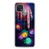 kilifland Oppo A15 A15s ile Uyumlu Kılıf Silikon Desen Özel Seri Finger Planet 1740