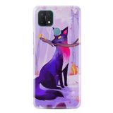 kilifland Oppo A15 A15s ile Uyumlu Kılıf Silikon Desen Özel Seri Mor Kurt 1614
