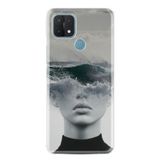 Kılıfland Oppo A15 A15s ile Uyumlu Resimli Desenli Baskılı Silikon Kılıf, Mavi Çerçeveli
