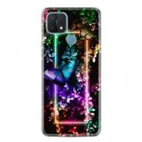 Kılıfland Oppo A15 A15s ile Uyumlu Silikon Kılıf, Butterfly Neon Desen, Renkli
