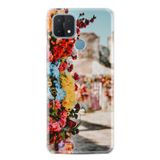 Kılıfland Oppo A15 A15s ile Uyumlu Silikon Kılıf, Çiçek Desen, Renkli