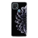 Kılıfland Oppo A15 A15s ile Uyumlu Silikon Kılıf, Çiçek Desen, Siyah