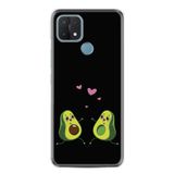 Kılıfland Oppo A15 A15s ile Uyumlu Silikon Kılıf, Desen, Aşık Avokadolar, Siyah