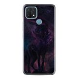 Kılıfland Oppo A15 A15s ile Uyumlu Silikon Kılıf, Desen Özel Seri, Black Purple Wolf