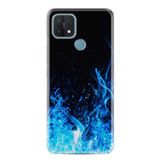 Kılıfland Oppo A15 A15s ile Uyumlu Silikon Kılıf, Desen Özel Seri, Blue Fire, Siyah