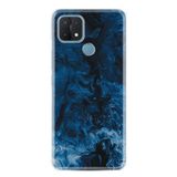 Kılıfland Oppo A15 A15s ile Uyumlu Silikon Kılıf, Desen Özel Seri, Blue Zigzag