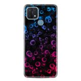 Kılıfland Oppo A15 A15s ile Uyumlu Silikon Kılıf, Desen Özel Seri Color Bubbles, Siyah