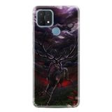 Kılıfland Oppo A15 A15s ile Uyumlu Silikon Kılıf, Desen Özel Seri Dark Deer, Siyah