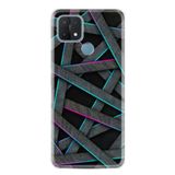 Kılıfland Oppo A15 A15s ile Uyumlu Silikon Kılıf, Desen Özel Seri, Gri Zigzag