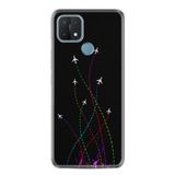 Kılıfland Oppo A15 A15s ile Uyumlu Silikon Kılıf, Desen Özel Seri Line Planet, Siyah