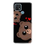 Kılıfland Oppo A15 A15s ile Uyumlu Silikon Kılıf, Desen Özel Seri Love Animals, Siyah