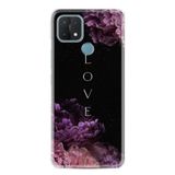 Kılıfland Oppo A15 A15s ile Uyumlu Silikon Kılıf, Desen Özel Seri Love Flow, Siyah