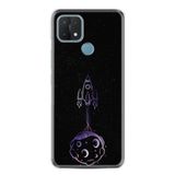 Kılıfland Oppo A15, A15s ile Uyumlu Silikon Kılıf, Desen Özel Seri Master Space, Siyah