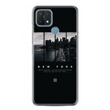 Kılıfland Oppo A15 A15s ile Uyumlu Silikon Kılıf, Desen Özel Seri New York, Siyah