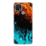Kılıfland Oppo A15 A15s ile Uyumlu Silikon Kılıf, Desen Özel Seri, Orange Blue