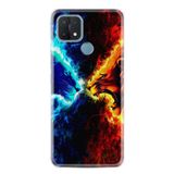 Kılıfland Oppo A15 A15s ile Uyumlu Silikon Kılıf, Desen Özel Seri, Red Blue Leon, Renkli