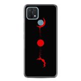 Kılıfland Oppo A15 A15s ile Uyumlu Silikon Kılıf, Desen Özel Seri Red Moon, Siyah
