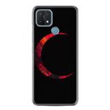 Kılıfland Oppo A15 A15s ile Uyumlu Silikon Kılıf, Desen Özel Seri Red Moons, Siyah