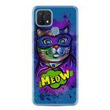 Kılıfland Oppo A15 A15s ile Uyumlu Silikon Kılıf, Desen Özel Seri Super Meow, Renkli