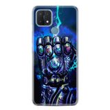 Kılıfland Oppo A15 A15s ile Uyumlu Silikon Kılıf, Desen Özel Seri Thunder Play, Mavi