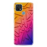 Kılıfland Oppo A15, A15s ile Uyumlu Silikon Kılıf, Desen Özel Seri Üçgenler, Renkli Gradient
