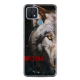 Kılıfland Oppo A15 A15s ile Uyumlu Silikon Kılıf, Desen Özel Seri Wolf Eyes, Renkli