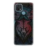 Kılıfland Oppo A15 A15s ile Uyumlu Silikon Kılıf, Desen Özel Seri Wolf, Siyah