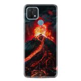 Kılıfland Oppo A15 A15s ile Uyumlu Silikon Kılıf, Desen Özel Seri, Yanardağ, Renkli