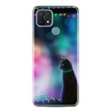 Kılıfland Oppo A15 A15s ile Uyumlu Silikon Kılıf, Desen, Window Cat, Renkli
