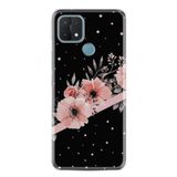 Kılıfland Oppo A15 A15s ile Uyumlu Silikon Kılıf, Desenli Baskılı, Siyah Şerit Mermer