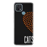 Kılıfland Oppo A15 A15s ile Uyumlu Silikon Kılıf, Desenli Özel Seri Cats, Siyah