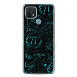 Kılıfland Oppo A15 A15s ile Uyumlu Silikon Kılıf, Matematiksel Desen, Siyah