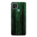 Kılıfland Oppo A15 A15s ile Uyumlu Silikon Kılıf, Matrix Desenli, Yeşil