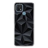 Kılıfland Oppo A15 A15s ile Uyumlu Silikon Kılıf, Prizmalar Desen, Siyah