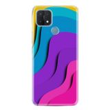 Kılıfland Oppo A15 A15s ile Uyumlu Silikon Kılıf, Renkli Desen, Sarı Mavi Mor Pembe