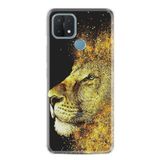 Kılıfland Oppo A15 A15s ile Uyumlu Silikon Kılıf, Resimli Desenli Baskılı, Aslan Motifli, Sarı