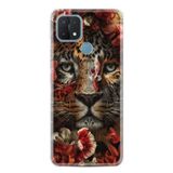 Kılıfland Oppo A15 A15s ile Uyumlu Silikon Kılıf, Resimli Desenli Baskılı, Flowers Baby Tiger