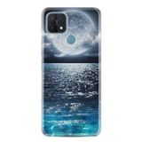 Kılıfland Oppo A15 A15s ile Uyumlu Silikon Kılıf, Resimli Desenli Baskılı, Great Moon, Mavi
