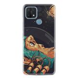 Kılıfland Oppo A15 A15s ile Uyumlu Silikon Kılıf, Resimli Desenli Baskılı, Kaplumbağa Terbiyecisi, Siyah