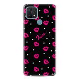 Kılıfland Oppo A15 A15s ile Uyumlu Silikon Kılıf, Resimli Desenli Baskılı, Kiss, Siyah
