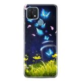 Kılıfland Oppo A15 A15s ile Uyumlu Silikon Kılıf, Resimli Desenli Baskılı, Neon Kelebekler, Siyah