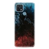 Kılıfland Oppo A15 A15s ile Uyumlu Silikon Kılıf, Resimli Desenli Baskılı, Red Blue Black Abstract
