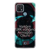 Kılıfland Oppo A15 A15s ile Uyumlu Silikon Kılıf, Resimli Desenli Baskılı, Türk Bayrağı Motifli