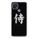 Kılıfland Oppo A15 A15s ile Uyumlu Silikon Kılıf, Samurai Desenli, Siyah
