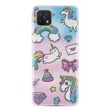 Kılıfland Oppo A15 A15s ile Uyumlu Silikon Kılıf, Unicorn Desen, Renkli