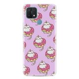 Kılıfland Oppo A15 A15s ile Uyumlu Silikon Kılıf, Unicorn Donut Desenli, Pembe